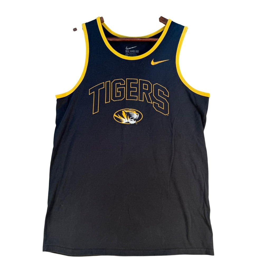 Nike Mens Missouri Tigers Mizzou Tank Top Black Gold Athletic Cut Small 0877